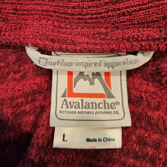 Avalanche Womens L Red Quarter-Zip Pullover fleece Zipper Pockets Thumbholes - Picture 8 of 11